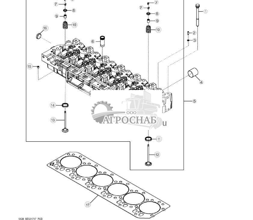 5128 Головка блока цилиндров с клапанами 